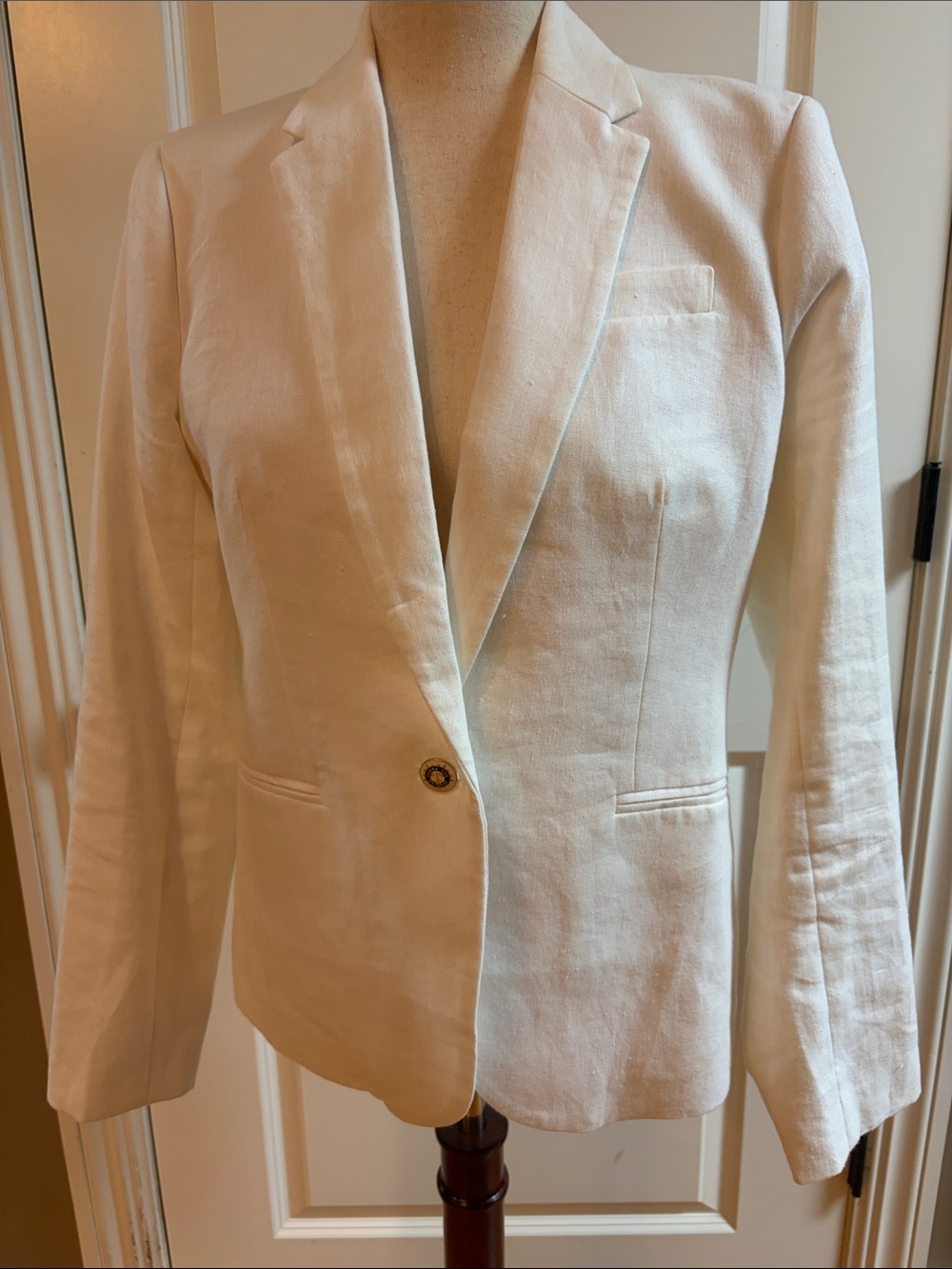 JCrew Classic Women's Cream Linen Blazer - size 8